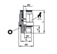 Vsuvka priama G3/8 s, pre hadicu 14, MN, FKM 845.038-14