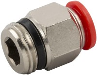 Vsuvka priama, vonkajší univerzálny závit, rada 50000, tlak 20 bar, poniklovaná mosadz / technopolymér, O-krúžok NBR