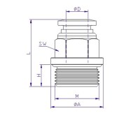 Vsuvka priama vonkajší závit M16X1,5 pre 12mm hadicu 122.M16X1,5-12