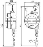 Vyvažovačka 4-7 kg L = 2000 mm 9354