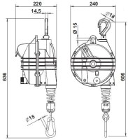 Vyvažovačka 55-65 kg L = 2000 mm 9368