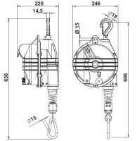 Vyvažovačka s gumovým plášťom 15-20 kg 9362G