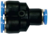 Y-kus, rad BlueLine, tlak 15 bar, plast PBT / poniklovaná mosadz