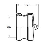 Zástrčka pre konektory Camlock DP DN125, G5", ES 119.50-ES