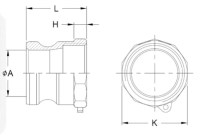 Zástrčka pre spojky Camlock, A, vnútorný závit G1 1/4 117.114