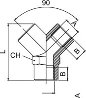 Závitové Y T-kus WWW G1 / 2w 6010 1/2