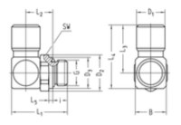 zlotý. zástrčka. kolo 2 tesnenia GZ1 / 8 pre 10 hadíc (10/8 uhol) VT1486-0208CNI